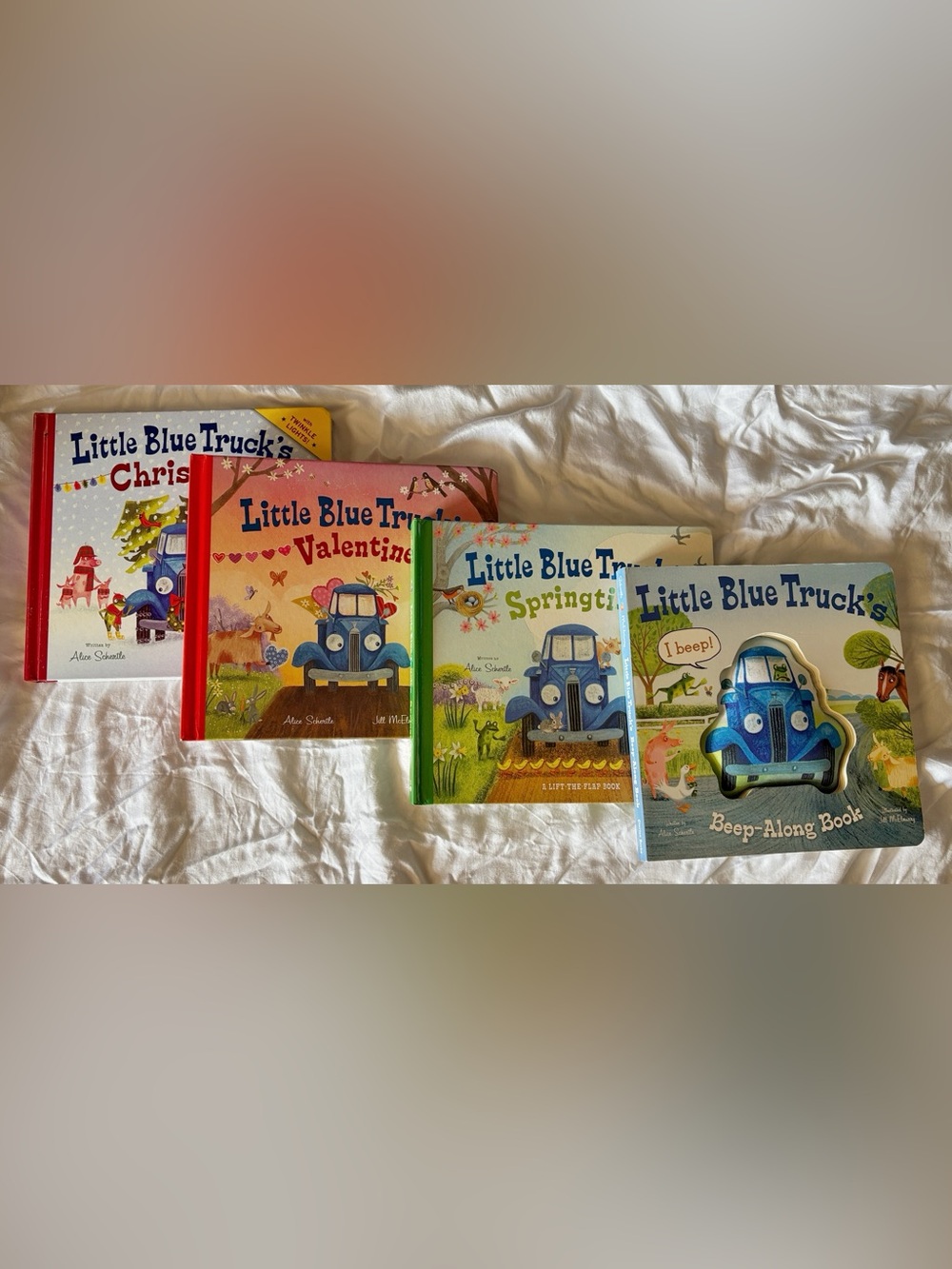 Little Blue Truck’s book: Christmas, Valentine, Springtime, & Beep-Along Book
